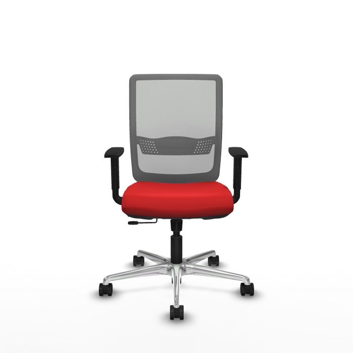 PIQUERAS Y CRESPO Silla de oficina Haches con mecanismo Sincro/Traslack, Rojo y Gris