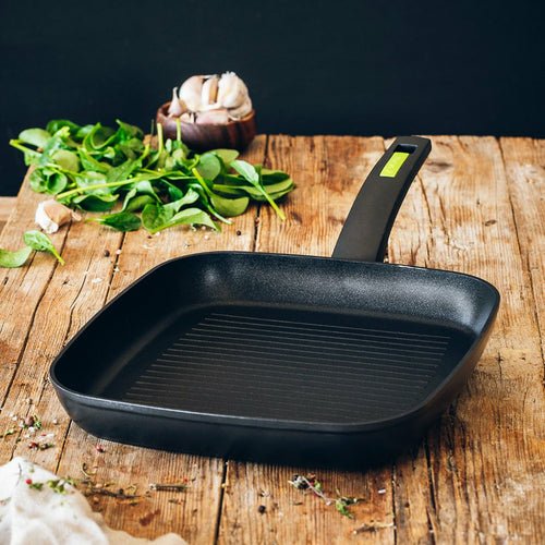 Monix Sartén Parrilla Rectangular Antiadherente Green M481231 para Inducción Ø28cm, Libre de PFOA, Xylan, Aluminio Forjado
