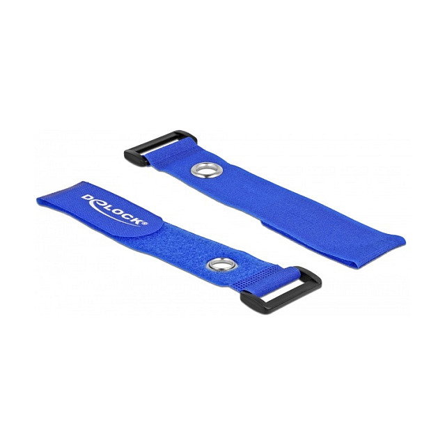 DeLOCK Brida de cable con lazo y ojal de sujeción Azul 280 x 38 mm (3 unidades)