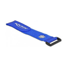 DeLOCK Brida de cable con lazo y ojal de sujeción Azul 280 x 38 mm (3 unidades)