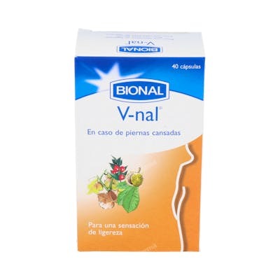 BIONAL V-Nal (Venal) 40Cap. para Piernas Ligeras, Mejora Circulación, Castaño de Indias, Vid, Rusco, Vitamina C BIONAL V-Nal (Venal) 40Cap. para Piernas Ligeras, Mejora Circulación, Castaño de Indias, Vid, Rusco, Vitamina C