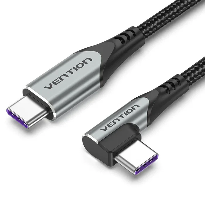 Vention Cable USB 2.0 Tipo-C a Tipo-C 90º 100W 1m Gris Vention Cable USB 2.0 Tipo-C a Tipo-C 90º 100W 1m Gris