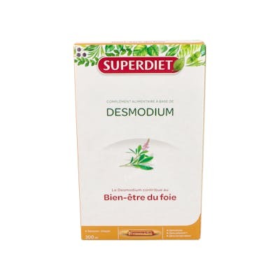 SUPERDIET Desmodium 20 Ampollas - Complemento Alimenticio para el Normal Funcionamiento Hepático
