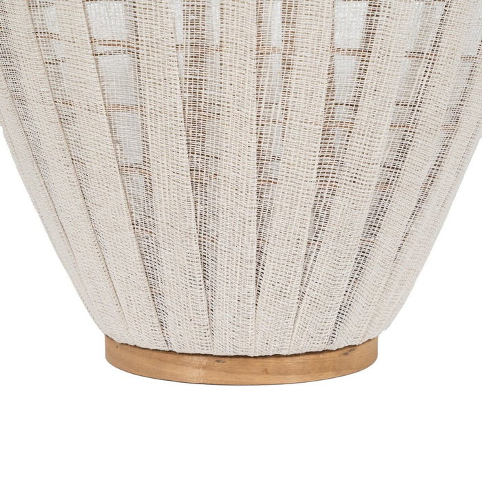 Farol Beige Natural Bambú Cristal 40 x 40 x 83 cm