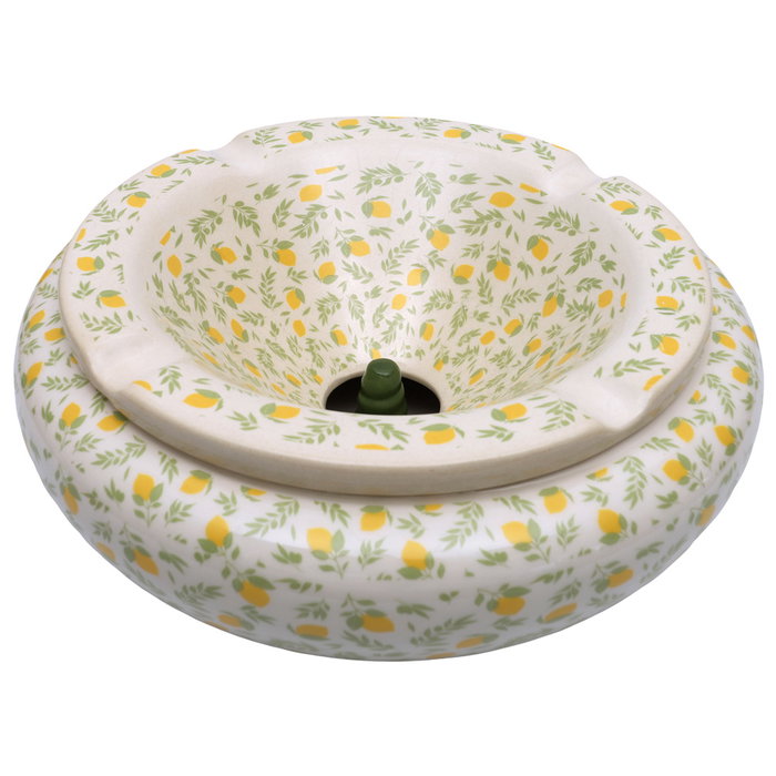 Home Deco Factory Cenicero Agua XXL, Colección Bain De Soleil, Diámetro 24 cm, Altura 10 cm, Modelo Surtido (Limones, Rayas, Sunshine)