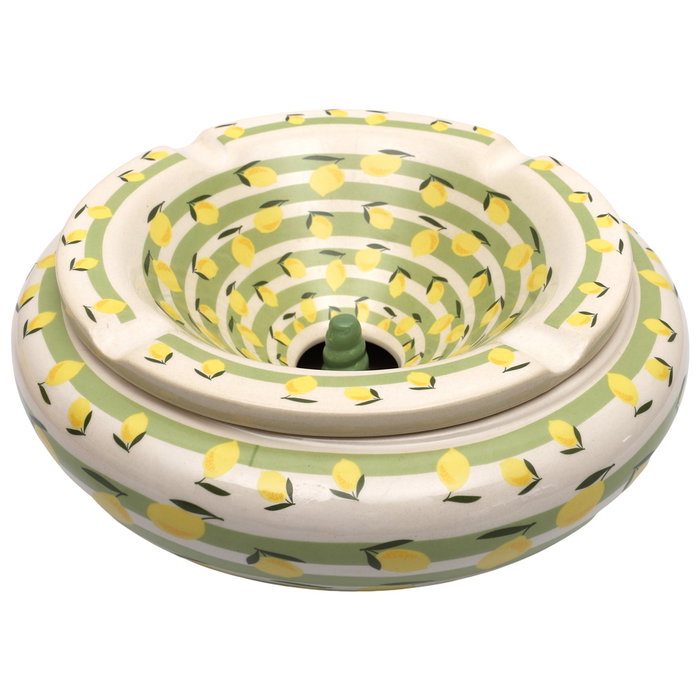 Home Deco Factory Cenicero Agua XXL, Colección Bain De Soleil, Diámetro 24 cm, Altura 10 cm, Modelo Surtido (Limones, Rayas, Sunshine)