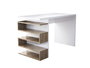 Hanah Home Mesa de Estudio Escandinava Blanca y Nogal, 120x75x60cm, Tablero Melamina 18mm, Diseño Elegante y Funcional