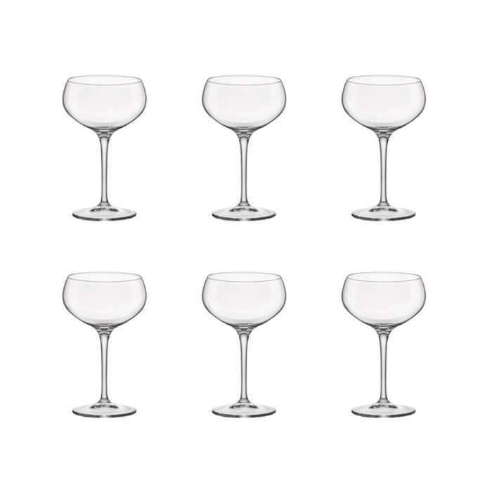 Bormioli Copa Cocktail Cristal - 165 mm de Alto, Capacidad 30 cl (Set de 6)