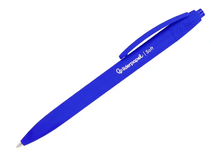Liderpapel Boligrafo Retractil Soft Touch Punta 1 mm - Expositor de 96 Unidades Surtidas, 12 de Cada Color (Azul, Negro, Rojo y Más)