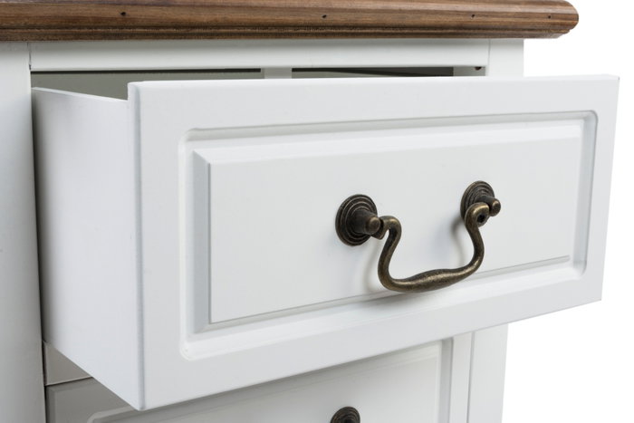 Mesita De Noche Romantico DKD Home Decor Blanco Marron 36 x 67 x 47 cm