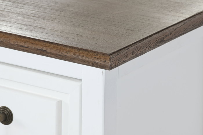 Mesita De Noche Romantico DKD Home Decor Blanco Marron 36 x 67 x 47 cm