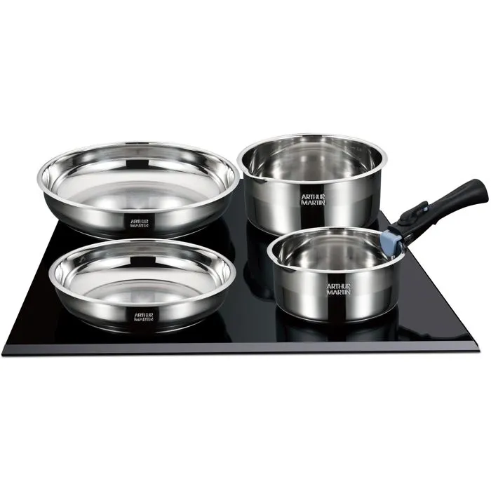 Arthur Martin Juego de Utensilios de Cocina AM0006 Inducción Acero Inoxidable 18/10 10 Piezas Mango Extraíble