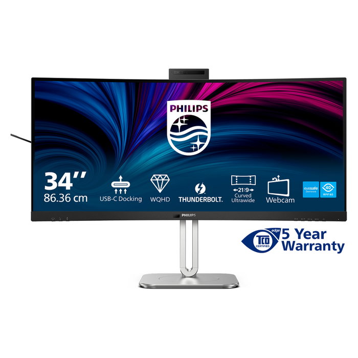 Philips 6000 Series 34B2U6603CH Monitor 34" Curvo Wide Quad HD 3440x1440 120Hz USB-C 100W