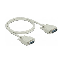 DeLOCK Cable Serie D-Sub15 Macho a Macho 1 m Beige