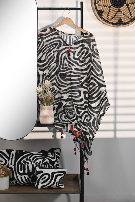 DKD Home Decor Foulard Mediterraneo Multicolor Coral Algodón 180 x 100 cm (3 Unidades)