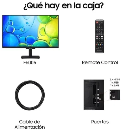 Samsung TU24F6005FK Televisor 24" Full HD Smart TV con HDR, Tizen OS, Wi-Fi, Gaming Hub, OTS Lite y PurColor - Negro Samsung TU24F6005FK Televisor 24" Full HD Smart TV con HDR, Tizen OS, Wi-Fi, Gaming Hub, OTS Lite y PurColor - Negro