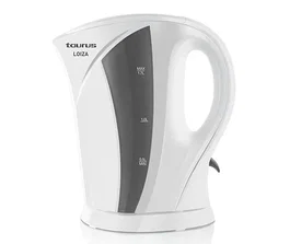 Taurus Loiza Hervidor Eléctrico 2 Litros Blanco con Filtro Extraíble, Desconexión Automática y Recoge-Cables, 2200W