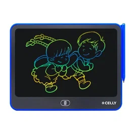Celly KIDSBOARD Pizarra de Dibujo Infantil Azul, Resistente al Agua con Plumier y Plumón Stylus, Borrado con un Botón