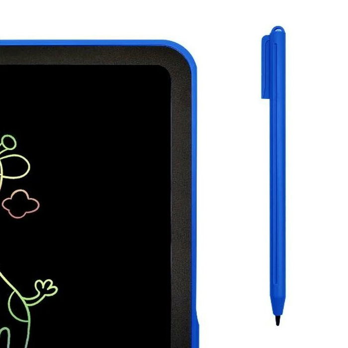 Celly KIDSBOARD Pizarra de Dibujo Infantil Azul, Resistente al Agua con Plumier y Plumón Stylus, Borrado con un Botón