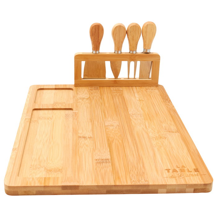 Cook Concept Tabla de Quesos BISTROT con 4 Cuchillos en Bambú