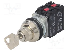 PROMET Interruptor rotativo con llave NEF30-BX3Y 30mm