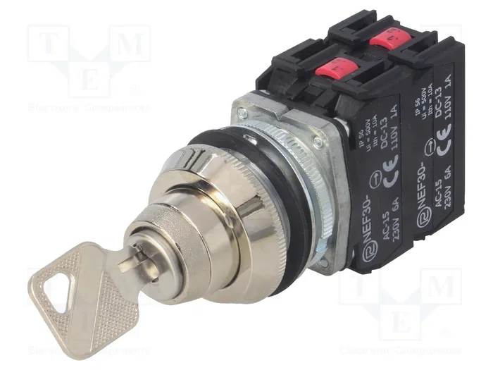 PROMET Interruptor rotativo con llave NEF30-BX3Y 30mm PROMET Interruptor rotativo con llave NEF30-BX3Y 30mm