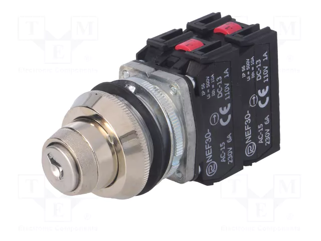 PROMET Interruptor rotativo con llave NEF30-BX3Y 30mm PROMET Interruptor rotativo con llave NEF30-BX3Y 30mm