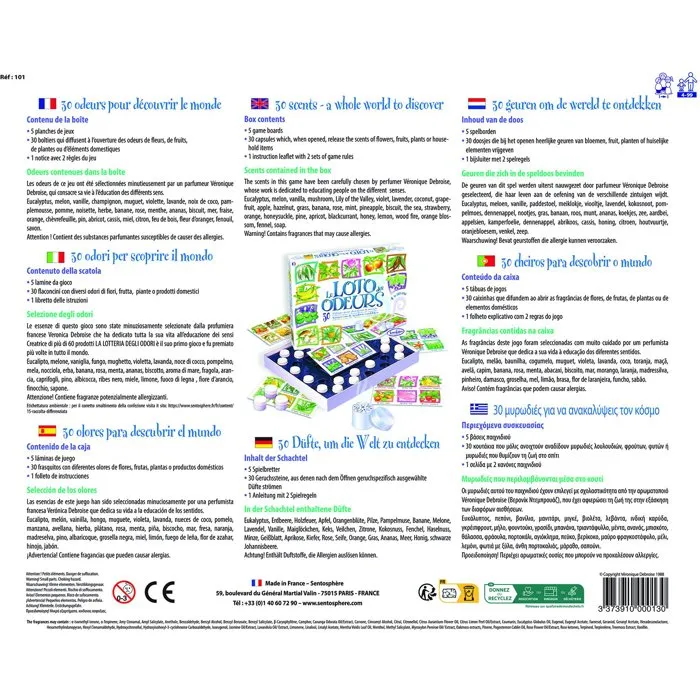 Sentosphere Juego Loto des Sons - Juego de sonidos con 120 sonidos y 8 idiomas - Niños y niñas a partir de 4 años
