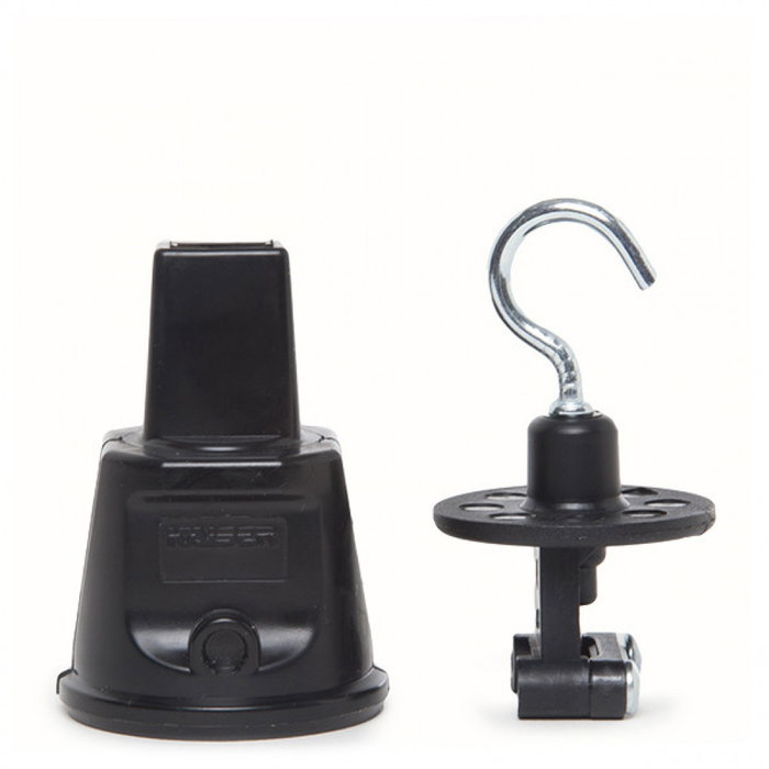 End Cap Negro IP44 con Gancho Metálico y Cable Plano AM-BT906