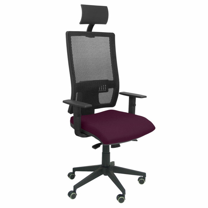 PIQUERAS Y CRESPO Silla Horna con mecanismo Sincro, asiento morado y respaldo de malla negro PIQUERAS Y CRESPO Silla Horna con mecanismo Sincro, asiento morado y respaldo de malla negro