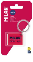MILAN Llavero diseño goma nata 624 rosa y blanco