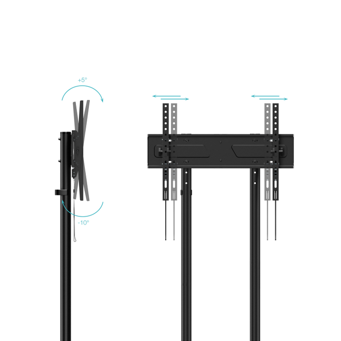 Tooq Soporte de Suelo Kefrén con Ruedas 37-70 Pulgadas Negro Tooq Soporte de Suelo Kefrén con Ruedas 37-70 Pulgadas Negro