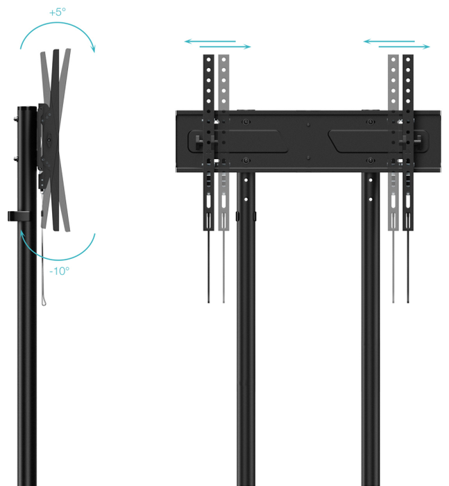 Tooq Soporte de Suelo Kefrén FS1150M-B para TV de 37-70 pulgadas con Ruedas