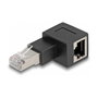 DeLOCK Adaptador RJ45 Macho a RJ45 Hembra Cat.6A 90° Derecha Negro