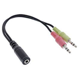 InLine Adaptador de audio para headset 2x 3.5 mm a 3.5 mm CTIA 0.15 m