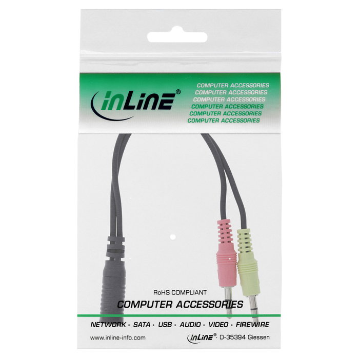 InLine 99312I Adaptador de audio 2x 3.5mm macho a 3.5mm hembra 4 polos CTIA InLine 99312I Adaptador de audio 2x 3.5mm macho a 3.5mm hembra 4 polos CTIA