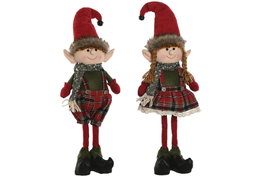 DKD Home Decor Figura de Elfo Surtido de 2 Unidades
