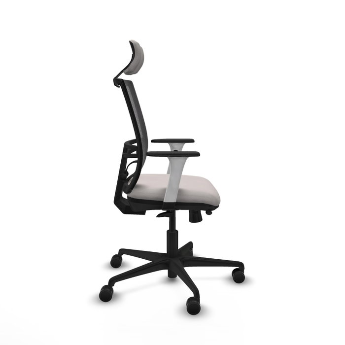 PIQUERAS Y CRESPO Silla de oficina Yunquera con mecanismo Sincro/Traslack Blanco y Negro