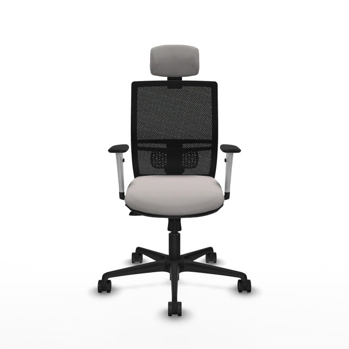 PIQUERAS Y CRESPO Silla de oficina Yunquera con mecanismo Sincro/Traslack Blanco y Negro