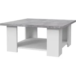 Mesa de centro PILVI Hormigón blanco y gris claro L 67 x P 67 x A 31 cm