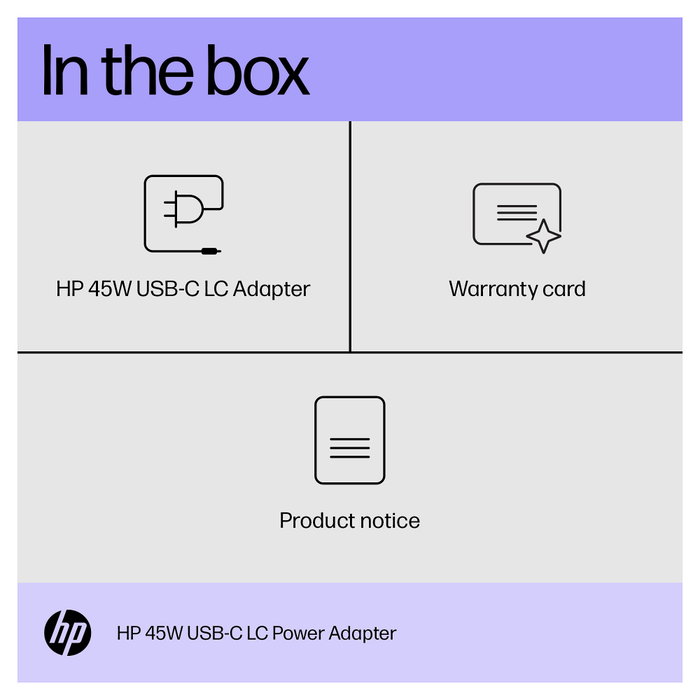 HP Adaptador de alimentación USB-C LC de 45 W