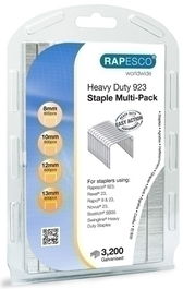 Grapas Rapesco Gran Capacidad Galvanizadas Surtido 4X Caja De 800 ( 8, 10, 12 Y 13 Mm.)