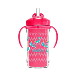 DR. BROWN´S Vaso térmico con pajita rosa