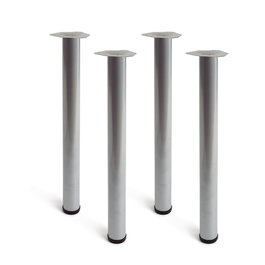 Rei Pata Cilíndrica de Mesa Modelo 4406, Acero Color Aluminio, Ø60 x 710 mm, 4 Unidades