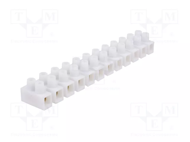 PAWBOL Bloque de bornas de 24 bornas, 41A, 400V, blanco