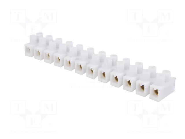 PAWBOL Bloque de bornas de 24 bornas, 41A, 400V, blanco