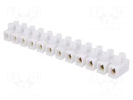 PAWBOL Bloque de bornas de 24 bornas, 41A, 400V, blanco