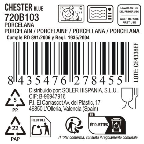 La Mediterranea Bandeja Oval Chester Blue 30.5x17.5cm La Mediterranea Bandeja Oval Chester Blue 30.5x17.5cm