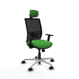 PIQUERAS Y CRESPO Silla de oficina Yunquera con mecanismo Sincro/Traslack, Verde y Negro