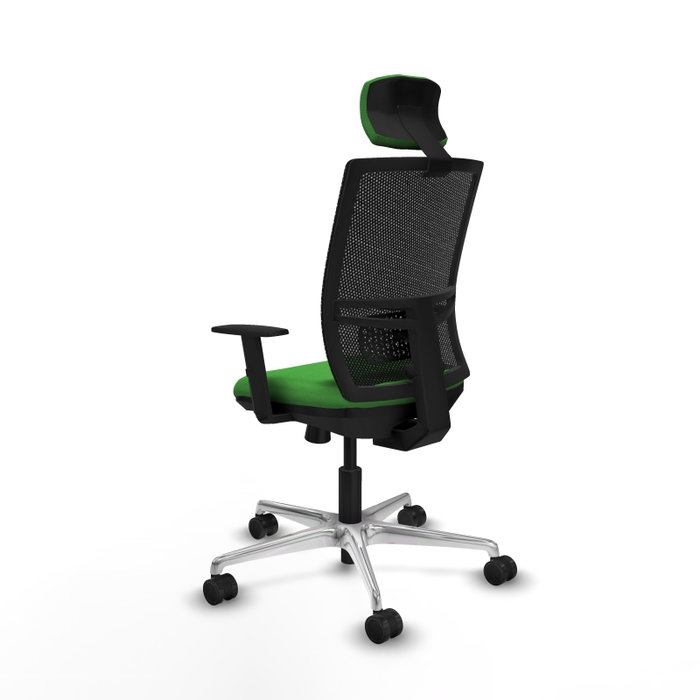 PIQUERAS Y CRESPO Silla de oficina Yunquera con mecanismo Sincro/Traslack, Verde y Negro